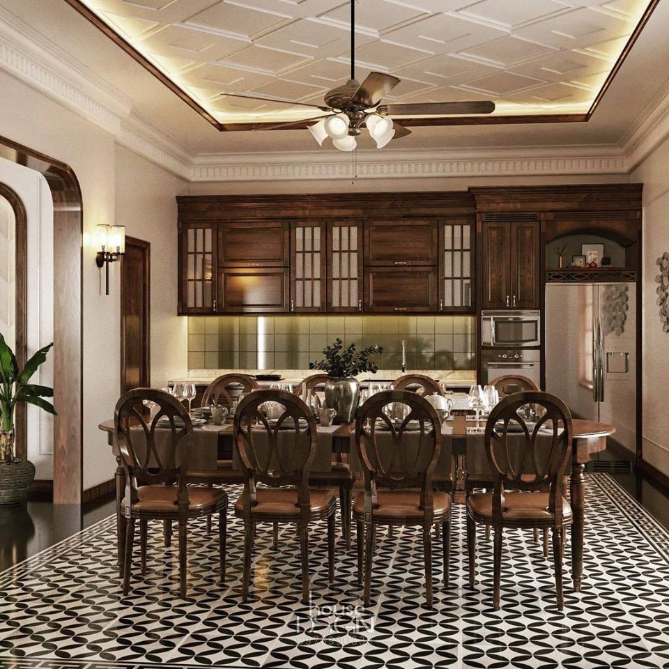 Phòng bếp sang trọng bậc nhất với nội thất gỗ